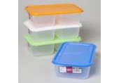 48   Food Storage Cont 2 Compartments Clear Bottom 4 Lid Colors  
