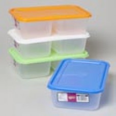 48   Food Storage Cont 2 Compartments Clear Bottom 4 Lid Colors  