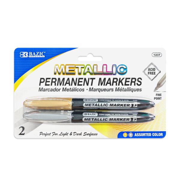 MARKER 2PC METALLIC GOLD & SILV