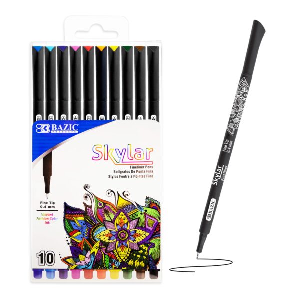 10 Color Skylar 0.4 mm Fineliner Pen