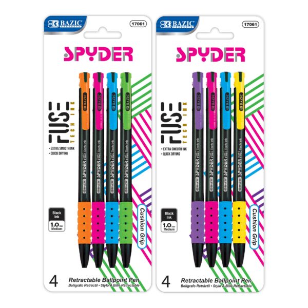 PEN GEL 4PC W/GRIP ASST INK CLR