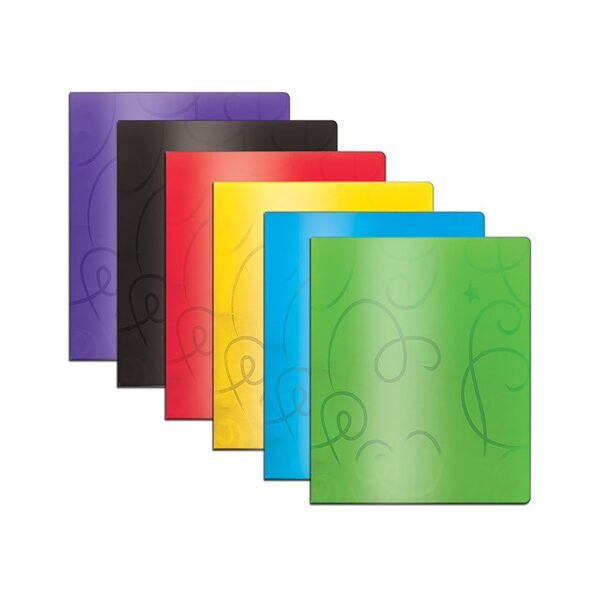 Swirl Embossed 2-Pocket Poly Portfolio