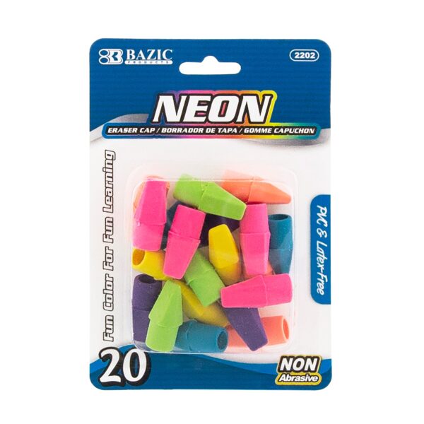 Neon Eraser Cap (20/Pack)
