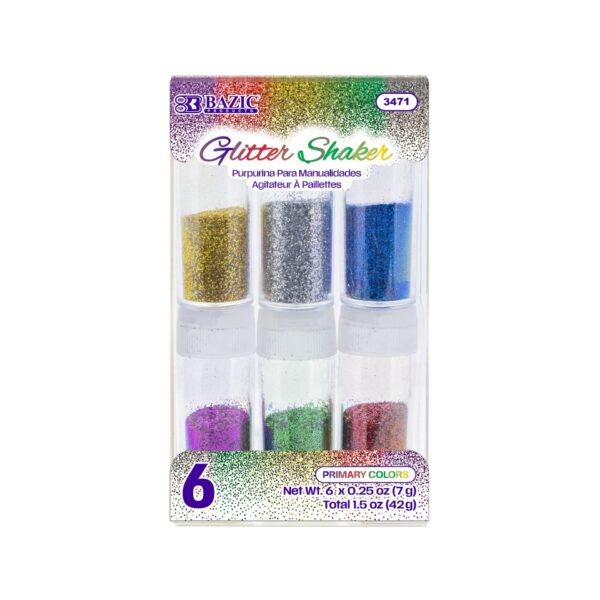 PRIMARY COLOR GLITTER SHAKER 0.25OZ