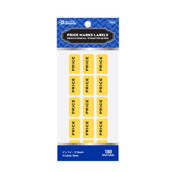 YELLOW PRICE MARK LABEL (180/PACK)