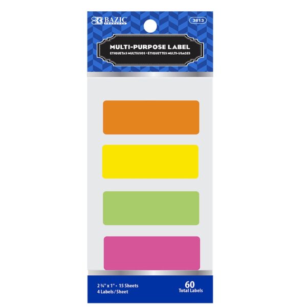 FLUORESCENT MULTI[URPOSE LABEL 3/4''X1''(60/PACK)
