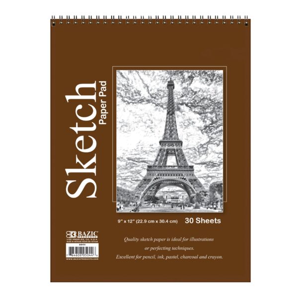 30 CT 9''X12'' TOP BOUND  SPIRAL SKETCH PAD