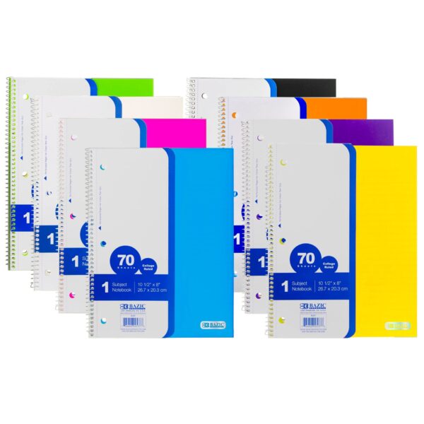 C/R 70 CT SUBJECT POLY COVER SPIRAL NOTEBOOK