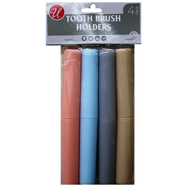 4PK ASSORTED COLOR TOOTHBRUSH HOLDER -48