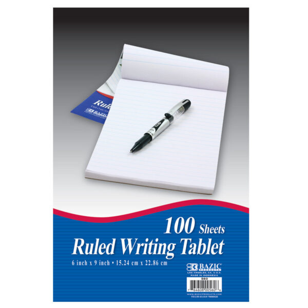 100CT RULED WRITING TABLET /6''X9''