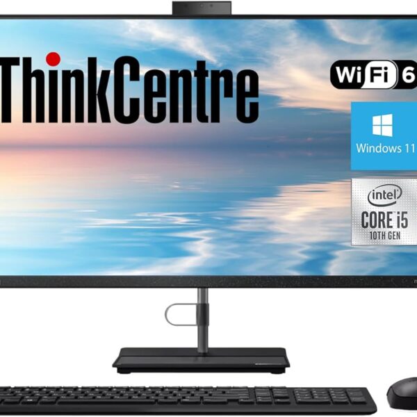Lenovo ThinkCentre Neo 30a 23.8" FHD Business All-in-One, i5-12450H, 16GB RAM, 512GB SSD, DVD-RW, Wired KB & Mouse, RJ-45, HDMI, Wi-Fi 6, Webcam, Windows 11 Pro, Black