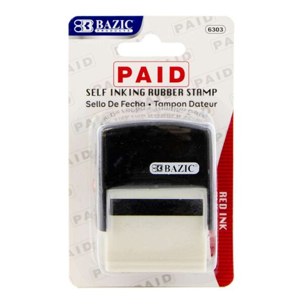 PAID  SELF INKING RUBBER STAMP ( RED INK )