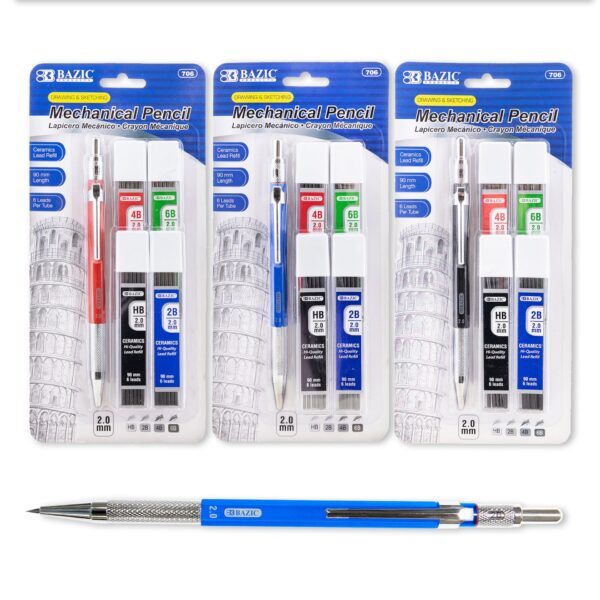 DRAWING & SKETCHING MECHANICAL PENCIL W/CERAMIC HIGH-QUALITY HB 2B 4B 6B LEAD