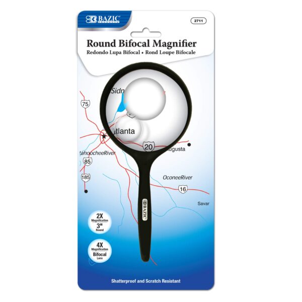3" Round 2x Handheld Magnifier & 4x Bifocal Inset