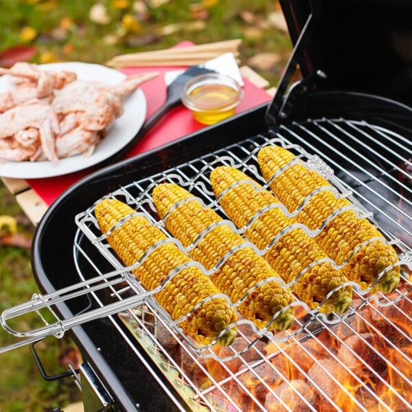 BBQ CORN GRILL WITH WOODEN HANDLE-12
