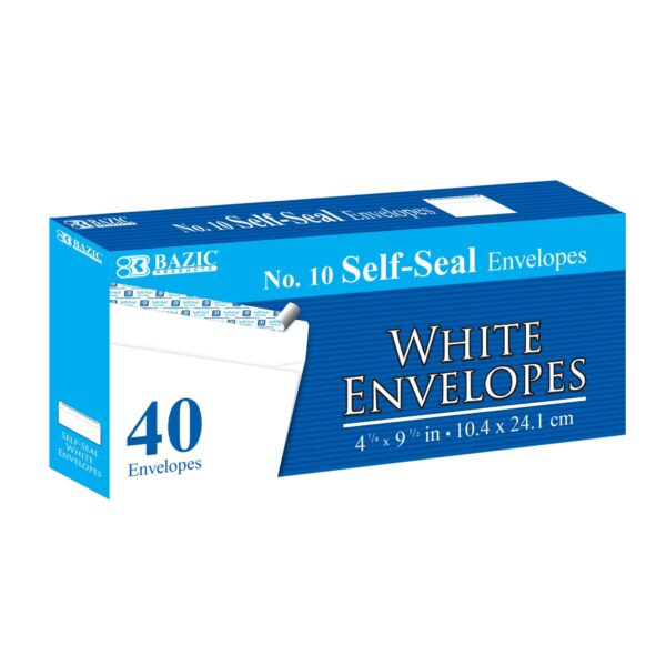 #10- SELF-SEAL WHITE ENVELOPES (40/PACK)