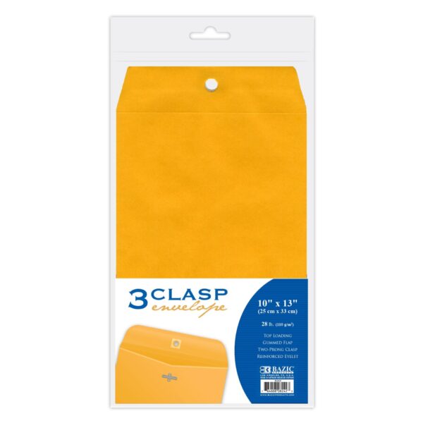 CLASP ENVELOPE 3 PC 10" X 13"
