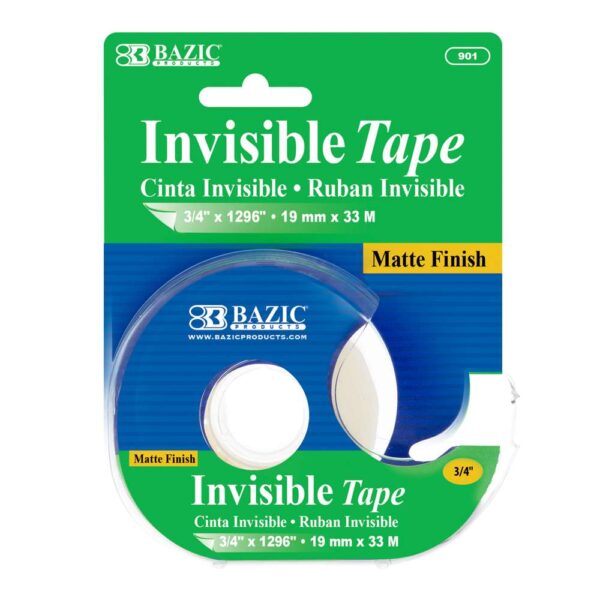 INVISIBLE TAPE W/DISPENSER  3/4''X1296''