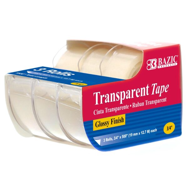TRANSPARENT TAPE (3/PACK) 3/4''X500''