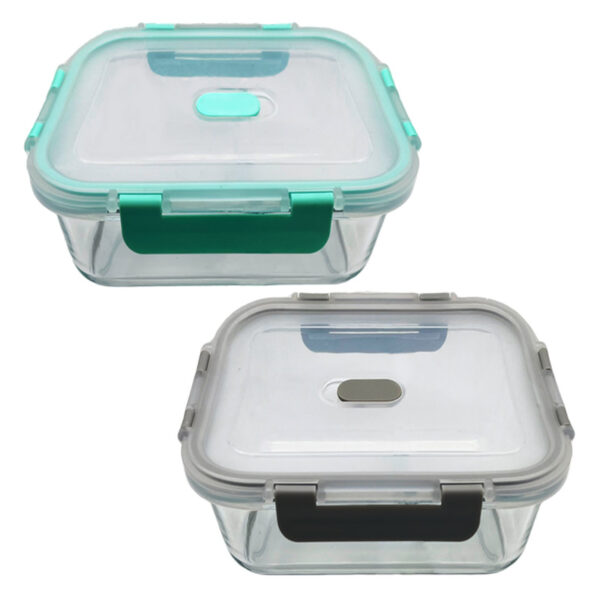 "SQUARE GLASS FOOD CONTAINER W/LID 34 OZ
-12"