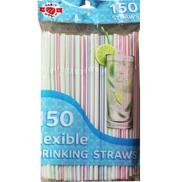 150CT COLOR DRINKING STRAWS IN BAG-48