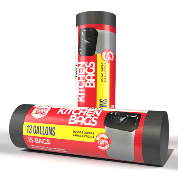 15CT HARDY BAG 13GAL BLACK ROLL BAG-24