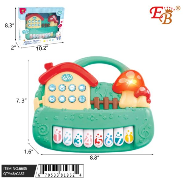 "7.3""X8.5"" HOUSE PIANO WITH MUSIC &LIGHT
48/2/24PCS/CS"