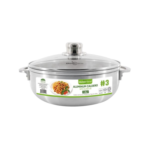 #3 - 1.8Qt Aluminum Caldero with Glass Lid (6)