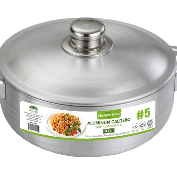 #5 - 3.7Qt Heavy Gauge Aluminum Caldero with Aluminum Lid (6)