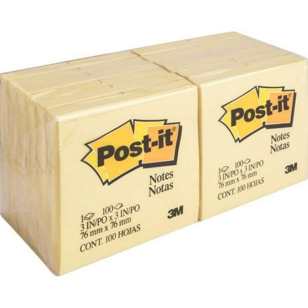 POST-IT FEUILLETS JAUNE 3''X3'' 12 *PK 18/CS
