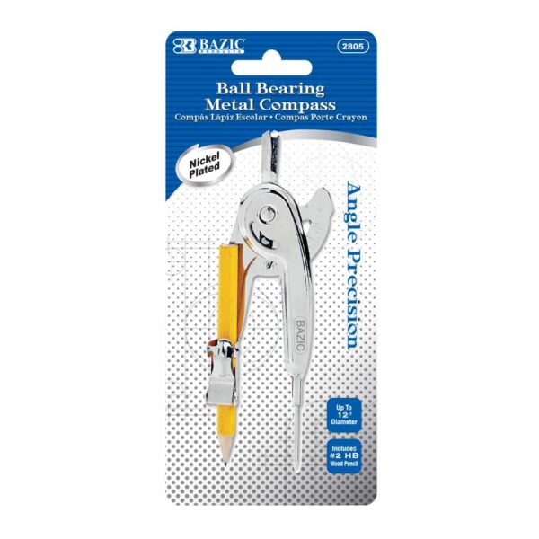 Metal Ball Bearing Compass w/ #2 Wood Pencil