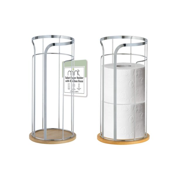 Chrome - Toilet Paper Holder with Bamboo Base (12)