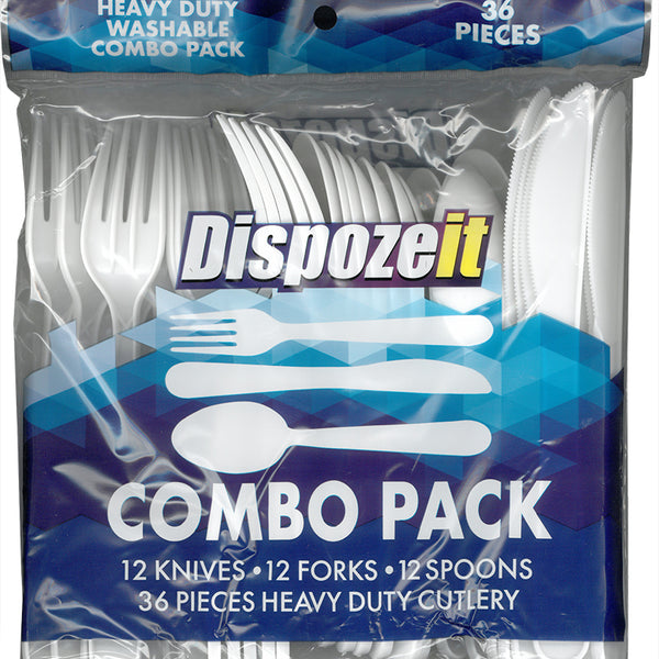 DISPOZE-IT PLASTIC CUTLERY 36CT