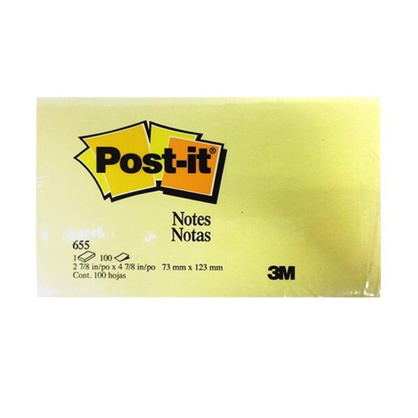 POST IT NOTES SELF STICK JAUNE 2 7/8''X4 7/8'' 12/PK