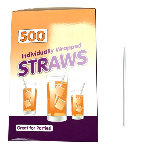 PRIDE DRINKING STRAW 500 CT INDIVIDUALLY WRAPPED CLEAR