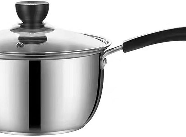 2.5 QT Stainless Steel Sauce pan W/ Glass Lid (8)