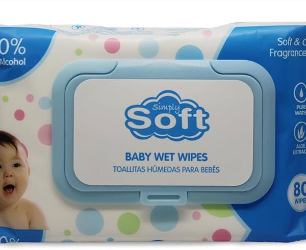 SIMPLY SOFT BABY WIPES 80 CT BLUE WITH LID