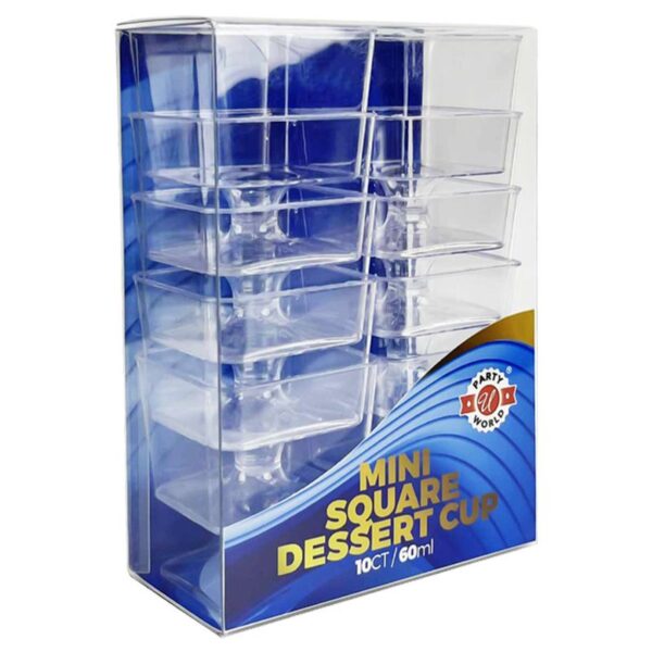10CT MINI SQUARE DESSERT CUP 60ML-48