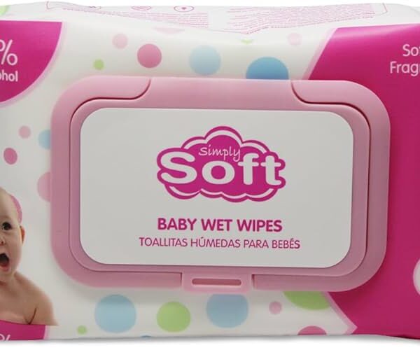 SIMPLY SOFT BABY WIPES 80 CT PINK WITH LID