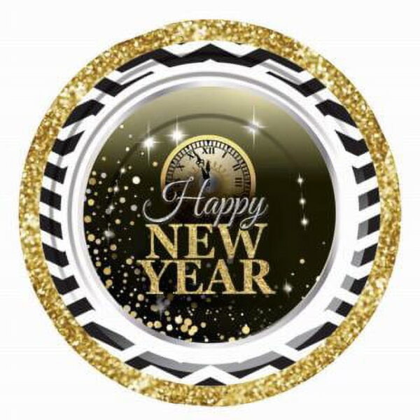 7" HAPPY NEW YEAR PLATES, 8pcs/