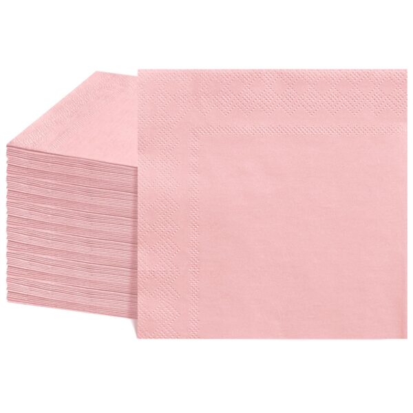 24ct 9.8"x9.8" LT PINK BEVERAGE NAPKN-36