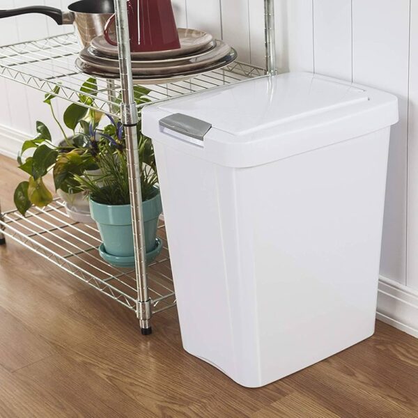 Plastic Wastebasket W/Press on Top- 7.5 Gal- White
18118