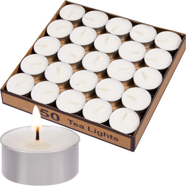 50CT TEALIGHT UNSCENTED CANDLE IN BOX-24