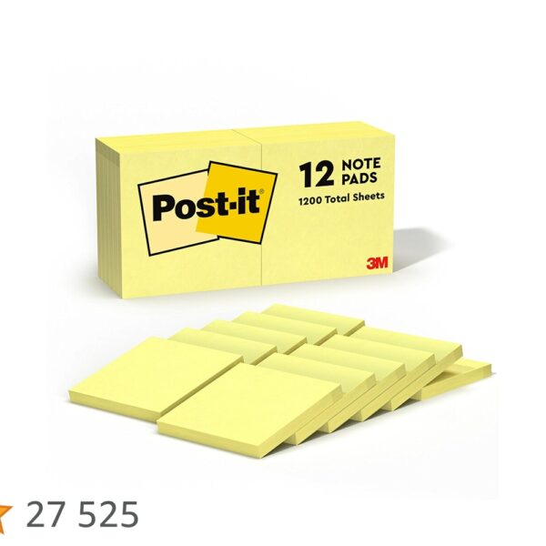 POST IT NOTES SELF STICK JAUNE 1 3/8''X/8''