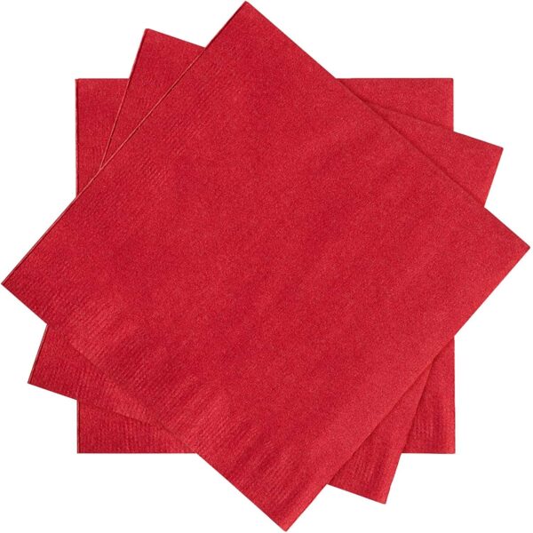 24ct 9.8"x9.8" RED BEVERAGE NAPKIN-36