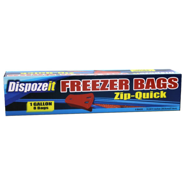 DISPOZEIT FREEZER BAG 1QT 12CT ZIP QUICK CLOSURE
Item # 18341