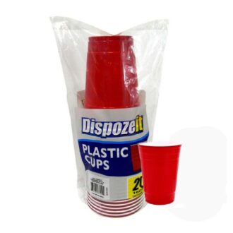 DISPOZEIT PLASTIC CUP 12 OZ 20 CT 7 G REGULAR TWO-TONE RED & WHITE 21102