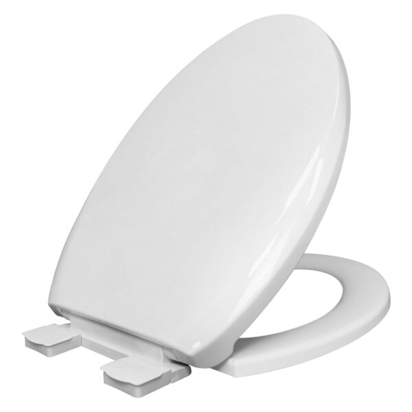 19" ELONGATED PLASTIC TOILET SEAT WHITE