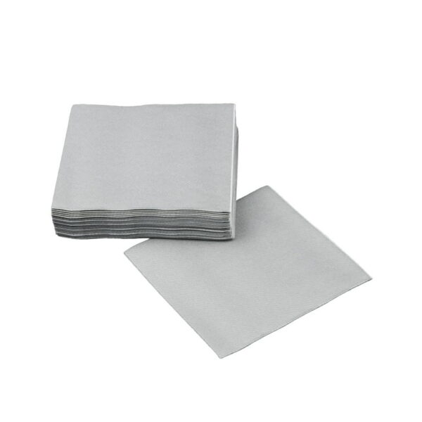 24ct 9.8"x9.8" SILVER BEVERAGE NAPKIN-36