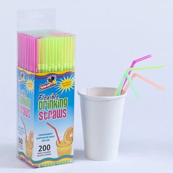 150CT NEON STRAWS IN PVC BOX-48